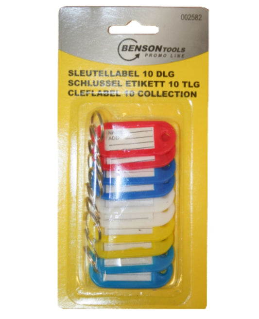 Schlüsselschilder Schlüsselanhänger zum Beschriften, Farben und Mengen 10er Set