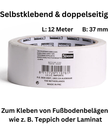 Teppichband Klebeband Verlegeband Bodenbelag doppelseitig 37 mm x 12 m