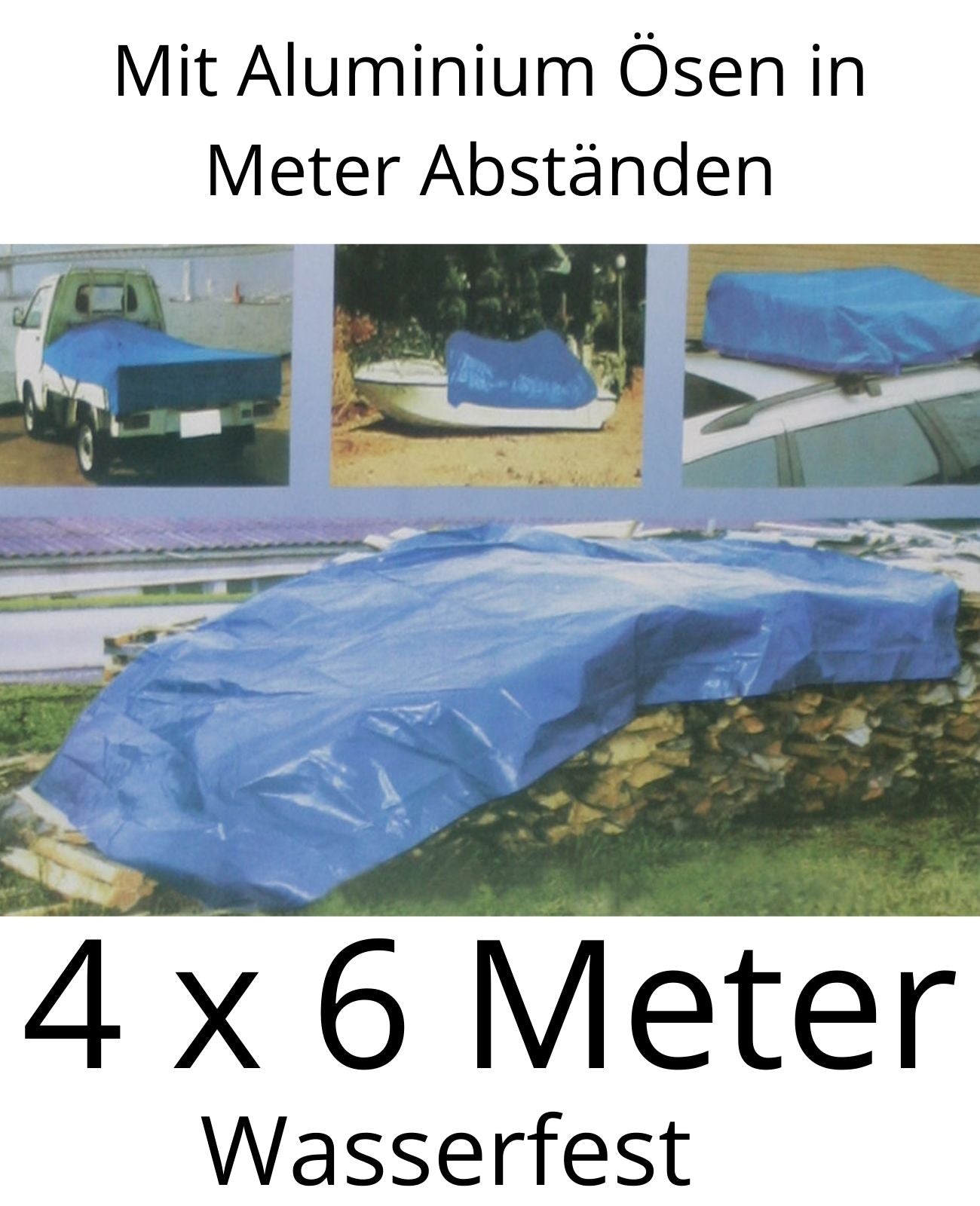 Abdeckplane Gewebeplane Schutzplane Industrieplane Holz Plane Wasserfest 4 x 6 m