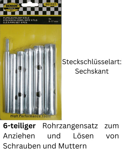 Steckschlüssel 8-17 mm Rohrsteckschlüssel Schraubenschlüssel Sechskant Schlüssel