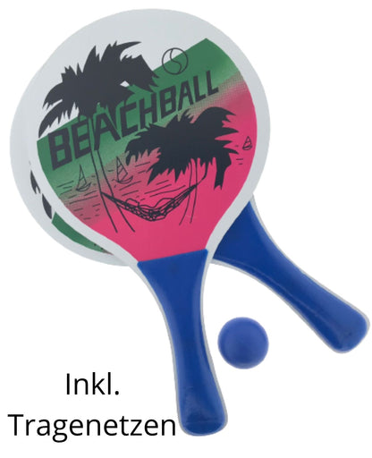 Beachball Set Strandballset Holzschläger Ballspielset Spielzeug Tennis Kinder