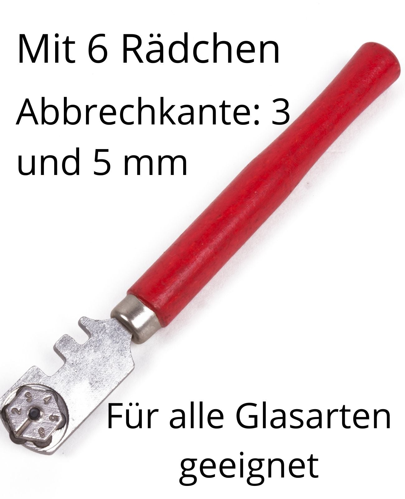 Glasschneider Abbrechkante Glas Trenner Schneider Ölschneider mit 6 Rädchen