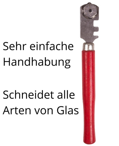 Glasschneider Abbrechkante Glas Trenner Schneider Ölschneider mit 6 Rädchen