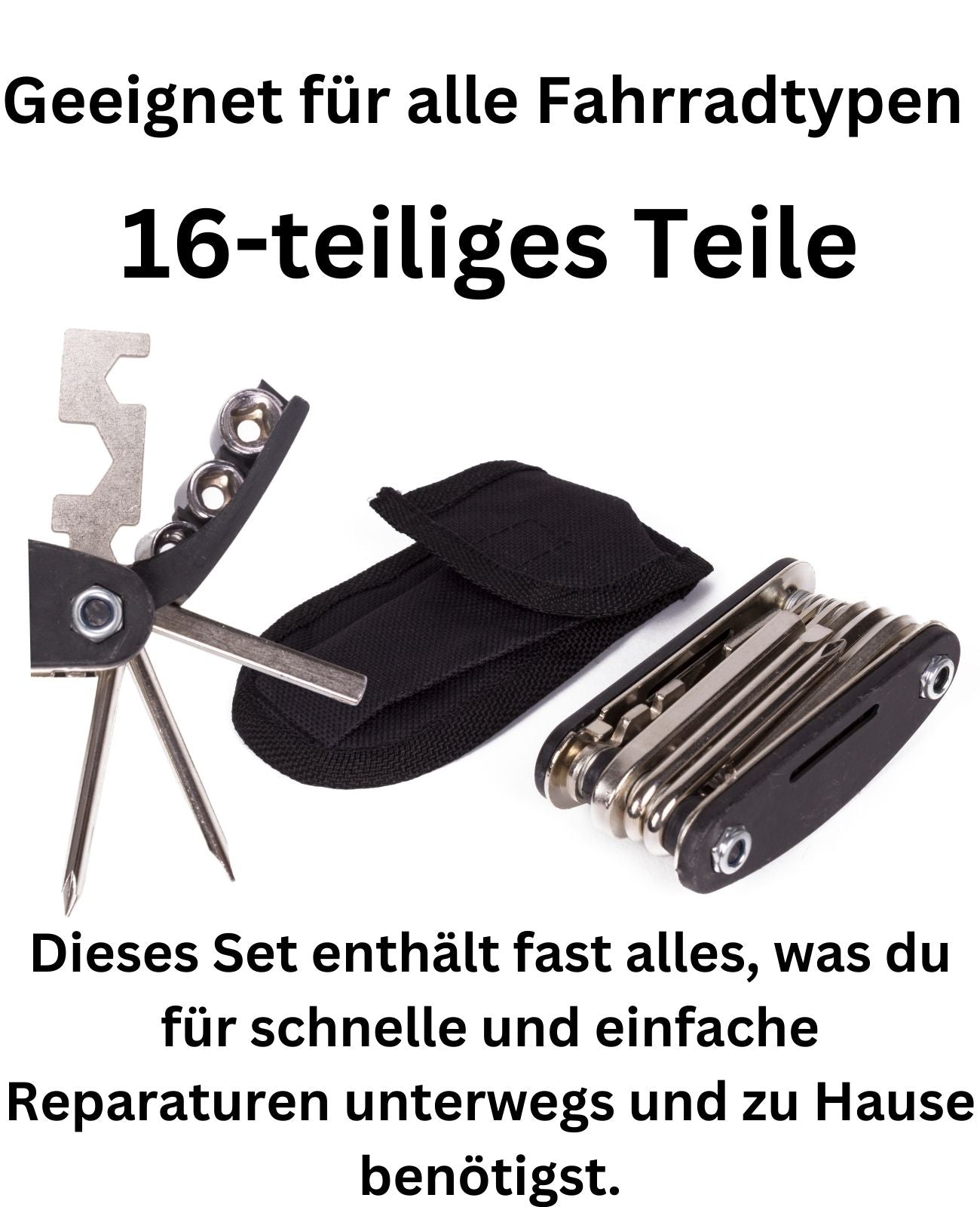 Fahrrad Reparaturset 16 in 1 Werkzeugset Werkzeugsatz Multifunktionswerkzeug