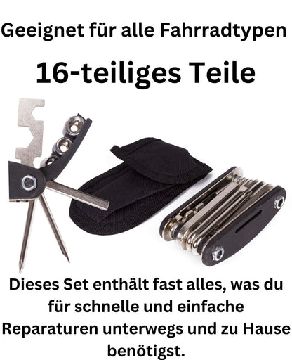 Fahrrad Reparaturset 16 in 1 Werkzeugset Werkzeugsatz Multifunktionswerkzeug