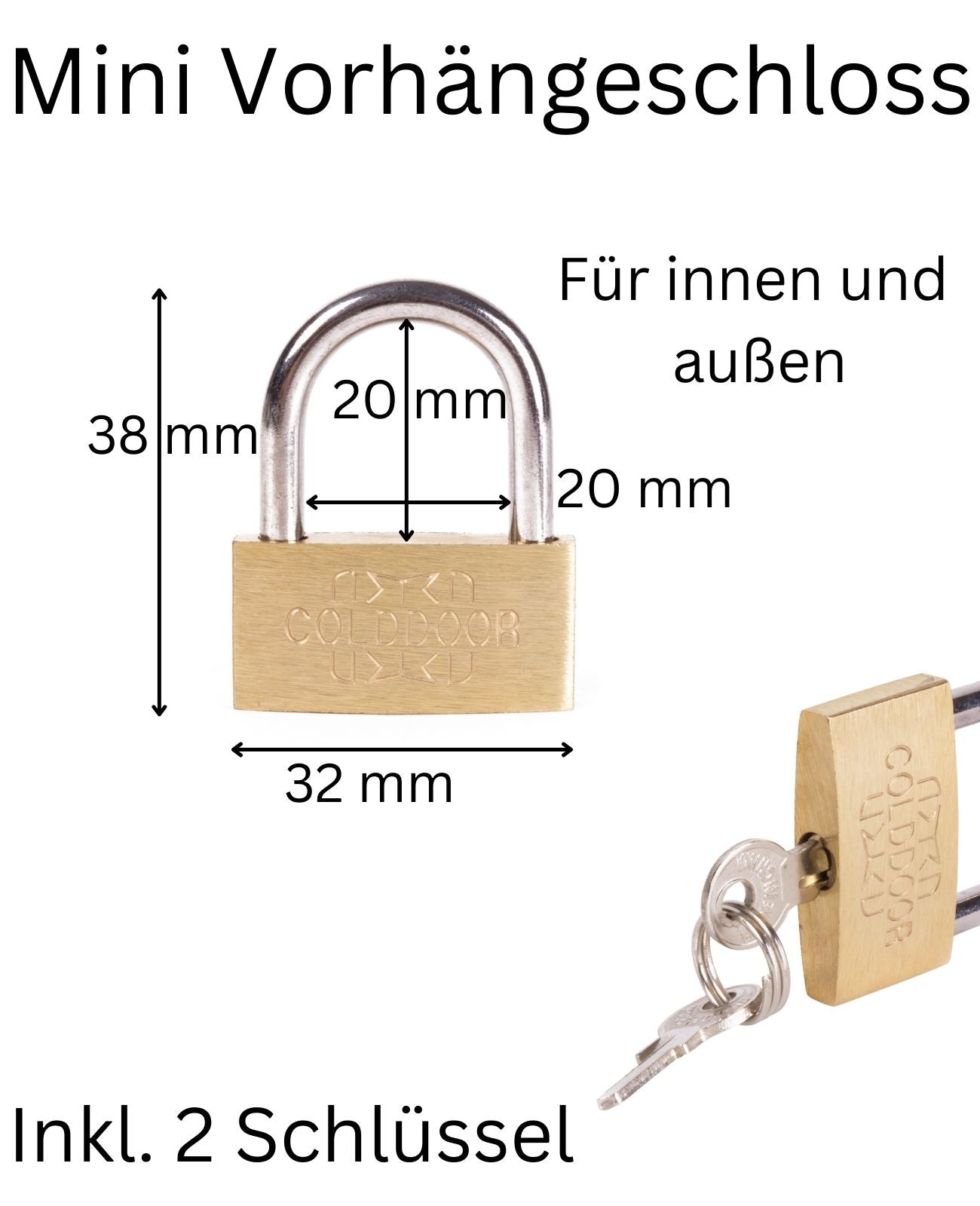 Mini Vorhängeschloss Bügelschloss Hangschloss rostfrei kleines Bügelschloss