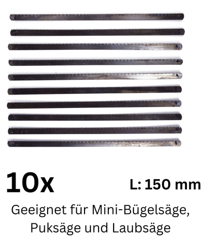 Sägeblätter Ersatzsägeblätter Sägeblatt für Mini Bügelsäge Ersatzblatt 150mm 10x