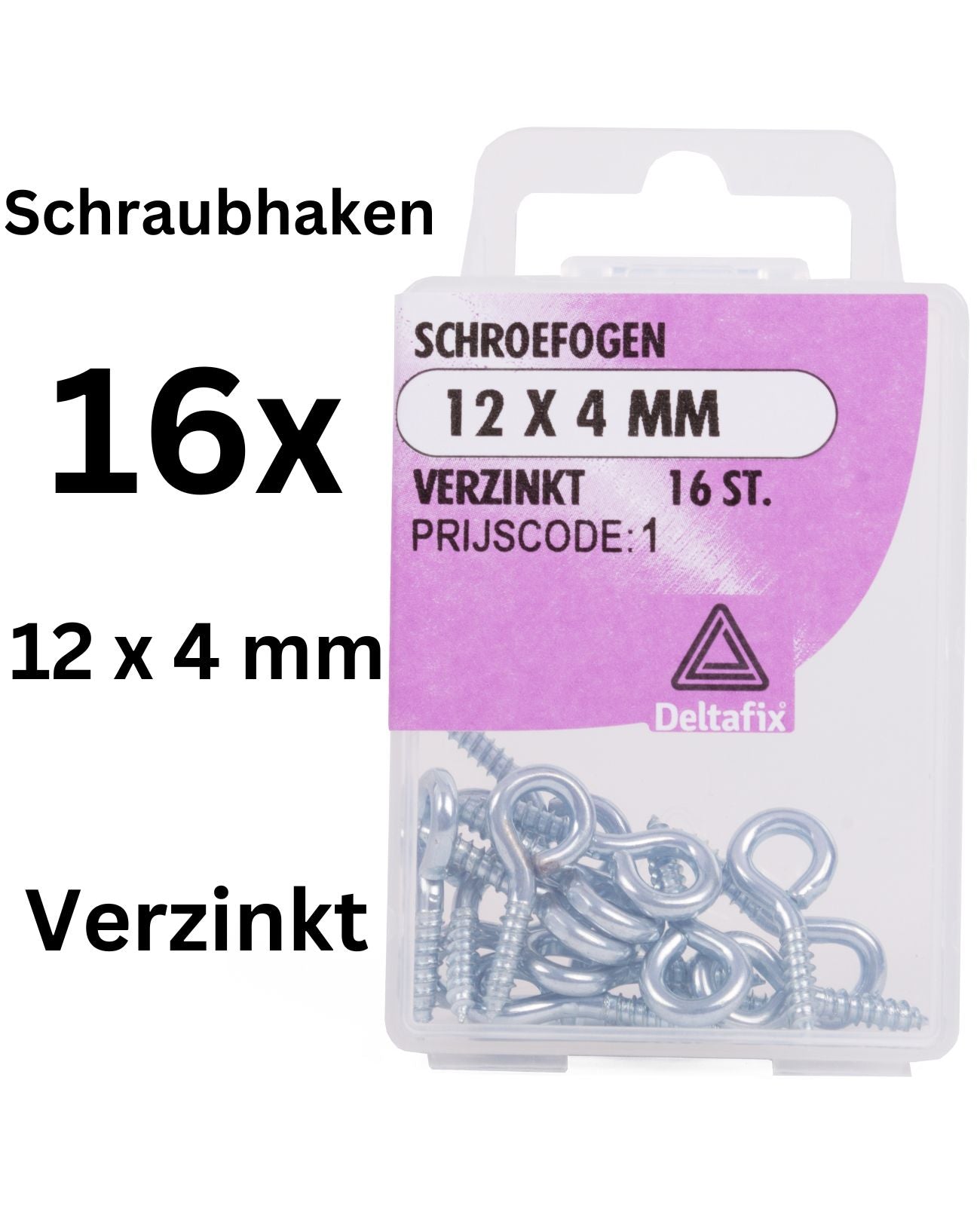 Schraubhaken Ringschrauben Haken Schraubösen gebogen 12x4 mm verzinkt 16x