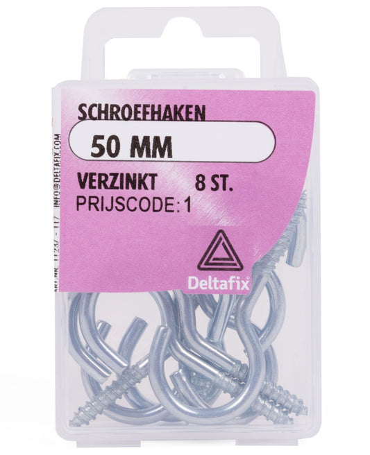 Schraubhaken Ringschrauben Wäscheleine Halbrund gebogen 50 mm verzinkt 8 Haken