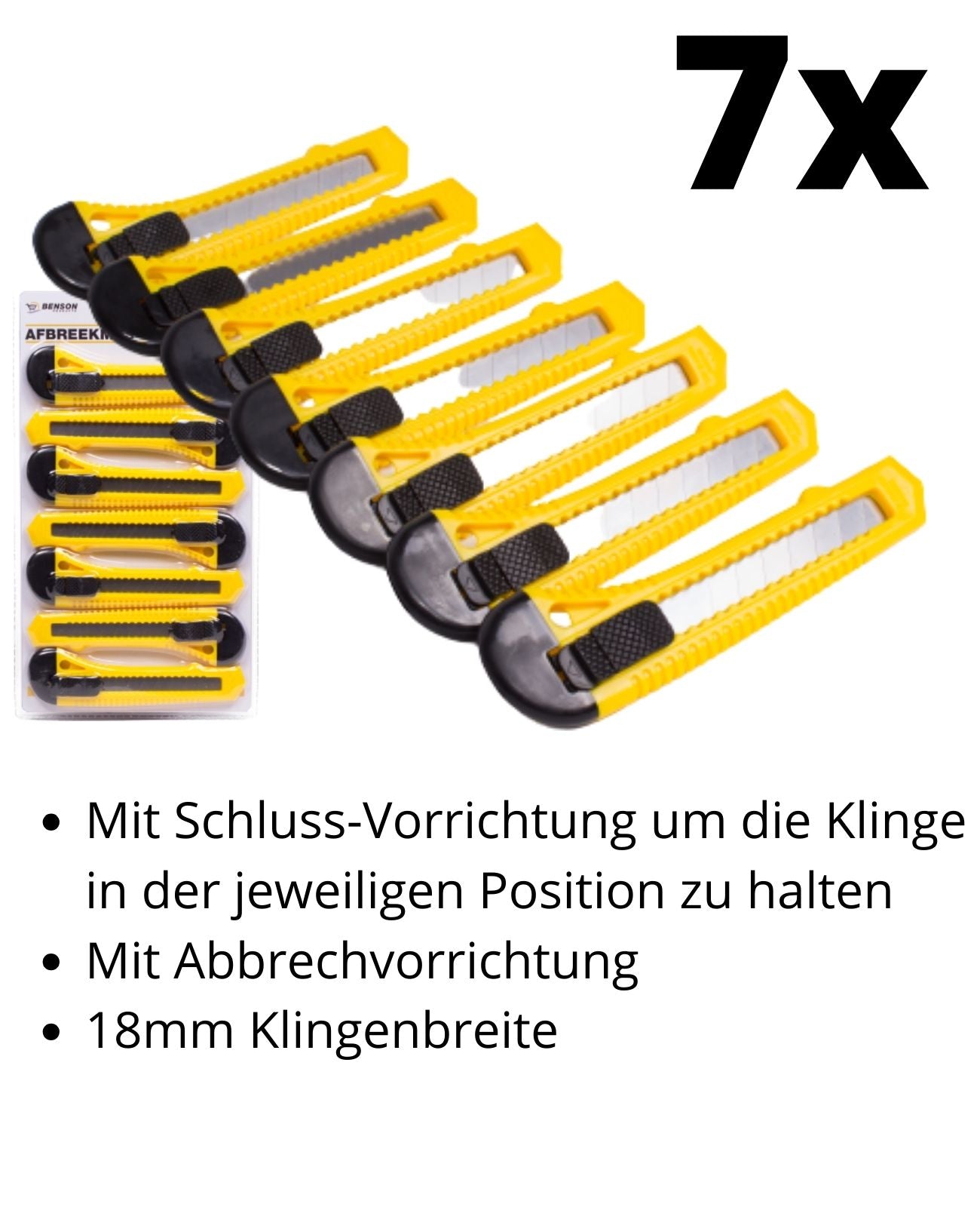 7x Cuttermesser Teppichmesser Cutter Paketmesser Kartonmesser Universal 18mm