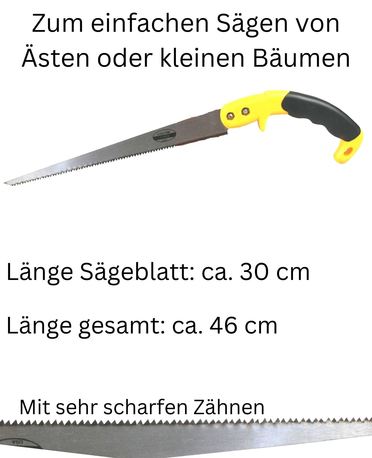 Handstichsäge Handsäge Holzsäge Astsäge Fuchsschwanz Baumsäge Garten Säge 30cm