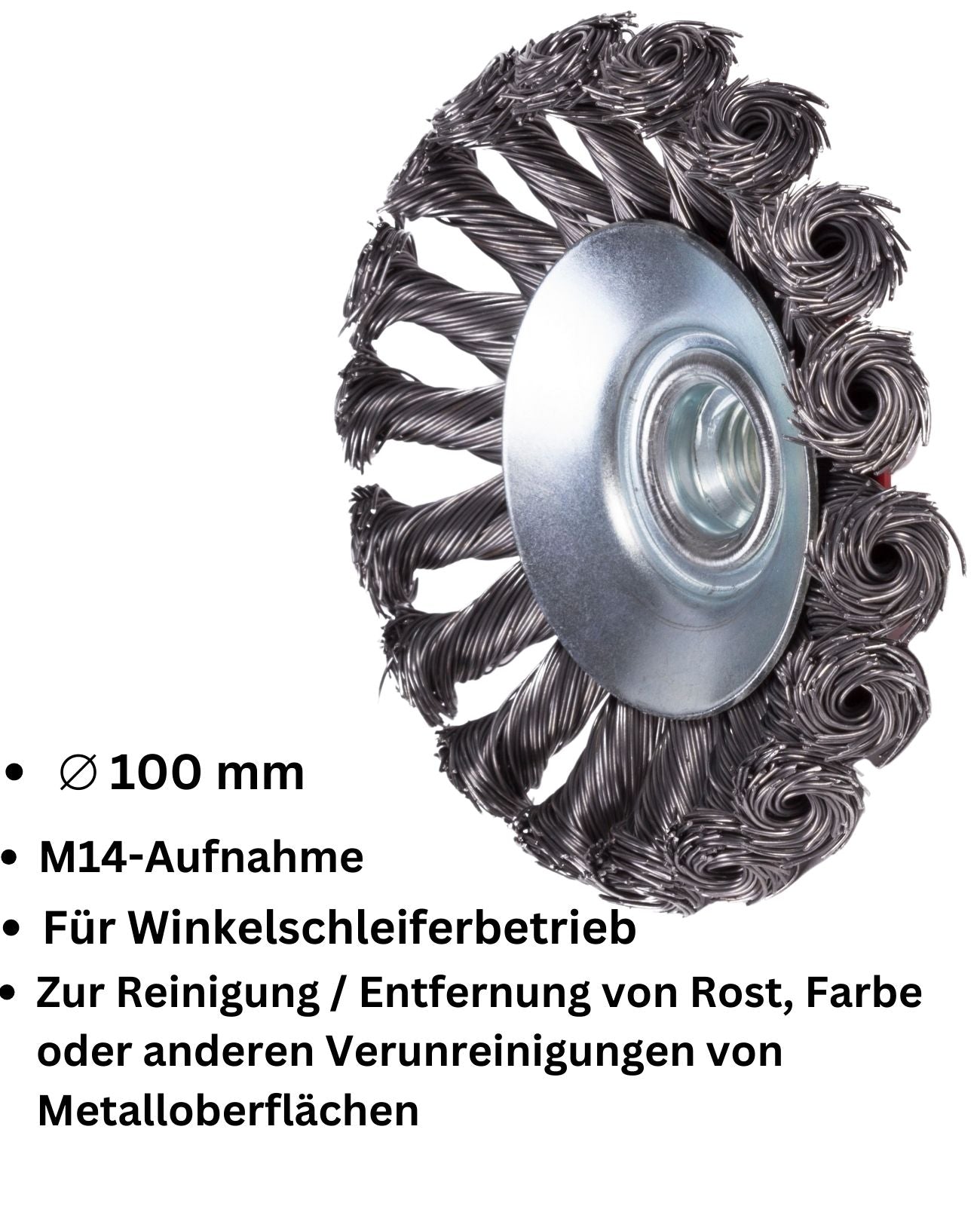 Topfbürste M14 Kegelbürste Rundbürste Zopfbürste Winkelschleifer Bohrmaschine