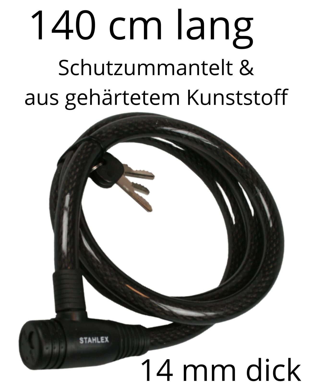 Fahrradschloss Kabelschloss Schloss Motorradschloss Stahlseilschloss 140 cm