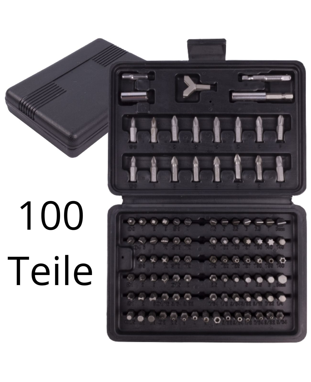 Bitset Bitbox Bitsatz Schrauberbitset Sortiment100tlg Torx Vielzahn Bithalter