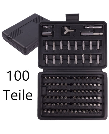 Bitset Bitbox Bitsatz Schrauberbitset Sortiment100tlg Torx Vielzahn Bithalter