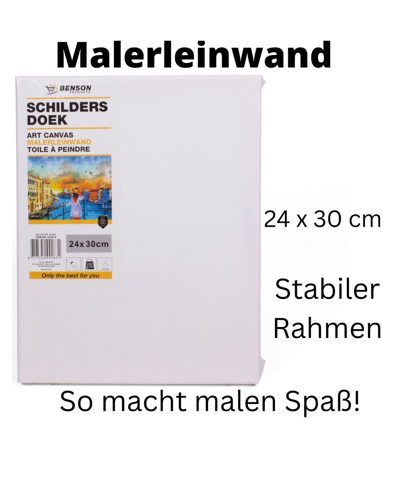 Leinwand auf Keilrahmen zum Bemalen Malen Leinwandkarton bespannt 24 x 30 cm