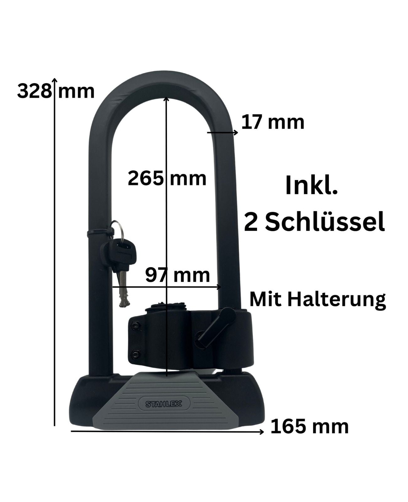 Bügelschloss Fahrradschloss Motorradschloss U-Form + Halterung