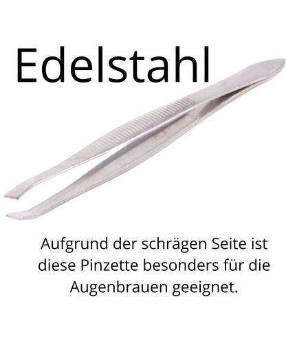 Pinzette Edelstahl Haar Zupfpinzette Augenbrauen Splitterpinzette Präzision