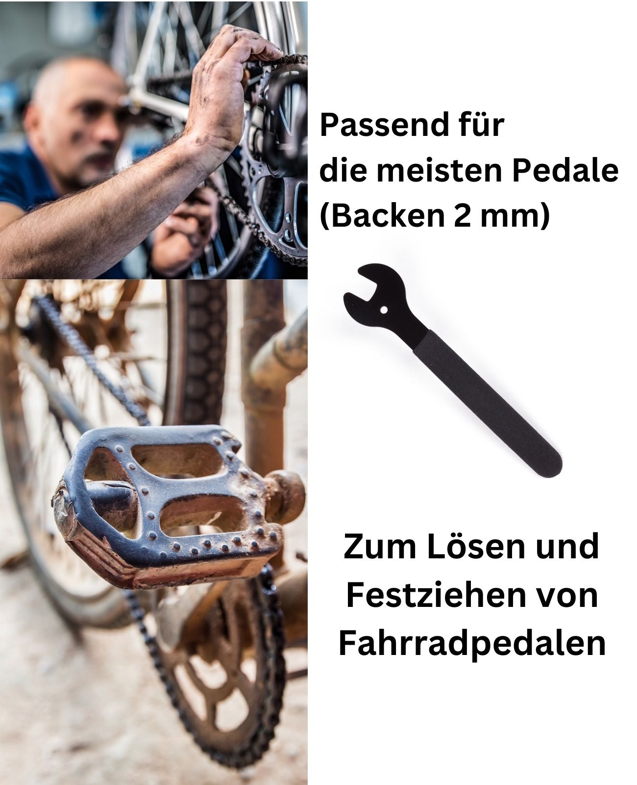 Pedalschlüssel Fahrrad Pedalschlüssel Konusschlüssel Maulschlüssel Pedal 15mm