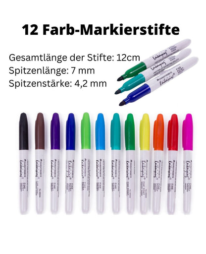 Filzstifte Markierstifte Farbstifte Buntstifte verschiedene Farben 12 Stifte