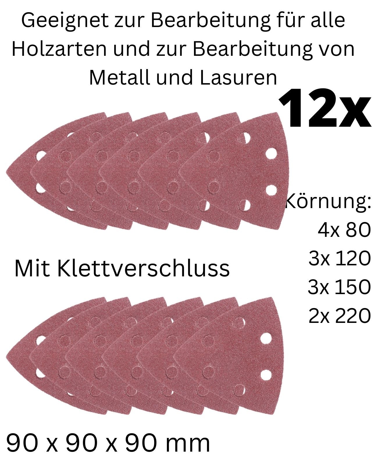 Schleifpapier 12tlg Schleifscheiben Schleifdreiecke Schleifblätte Deltaschleifer