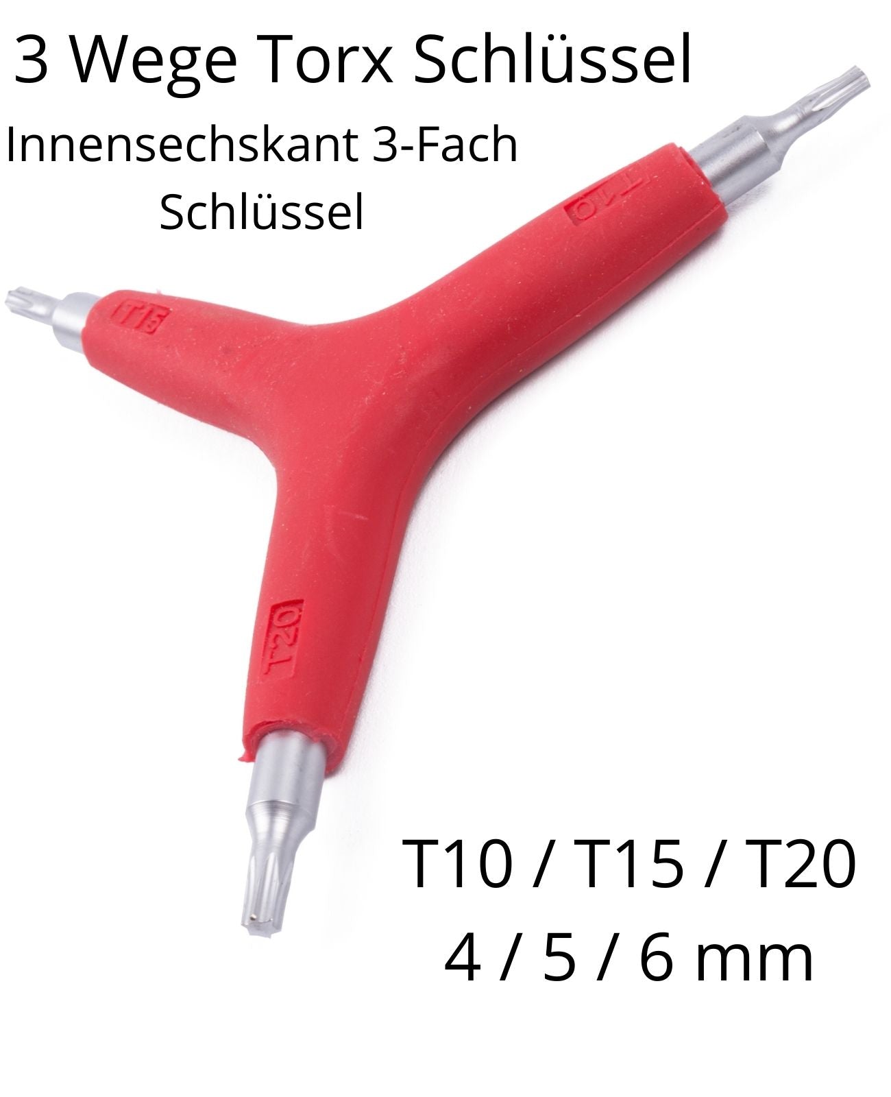 Sechsrund Sechskantschlüssel T10 T15 T20 u.3 / 4 / 5mm 3-fach Softgriff