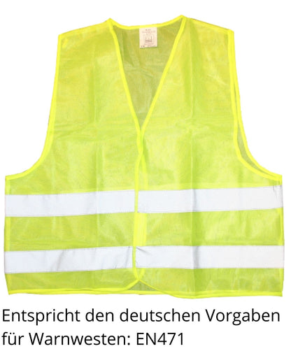 Verkehrsweste Warnweste Sicherheitsweste Neon EN ISO 20471 reflektierend Gelb