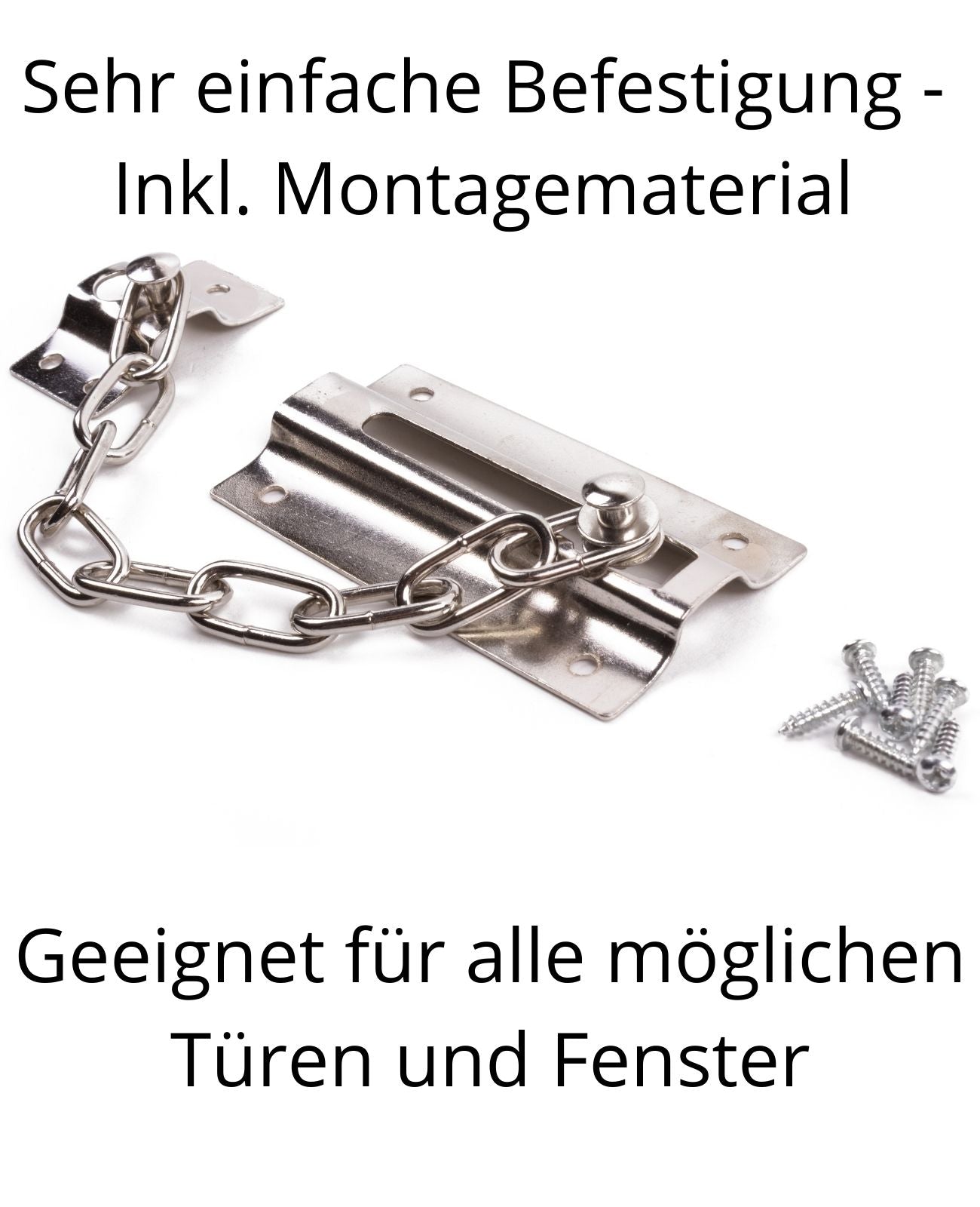 Türriegel Türkette Sicherheitskette Haustür Wohnungstür Schieberiegel Kette