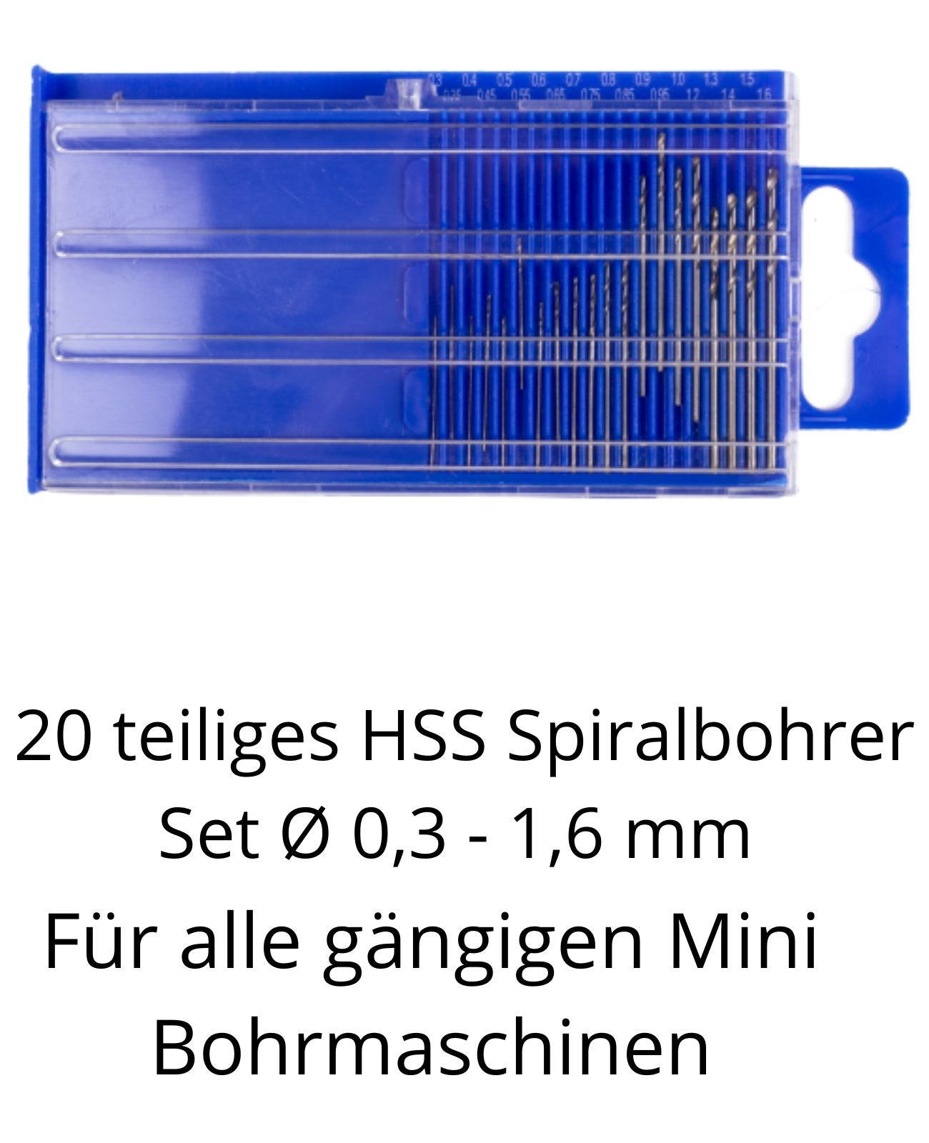 Mini Bohrersatz Metall Bohrer HSS Spiralbohrer Profi Set Ø 0,3-1,6 mm 20tlg