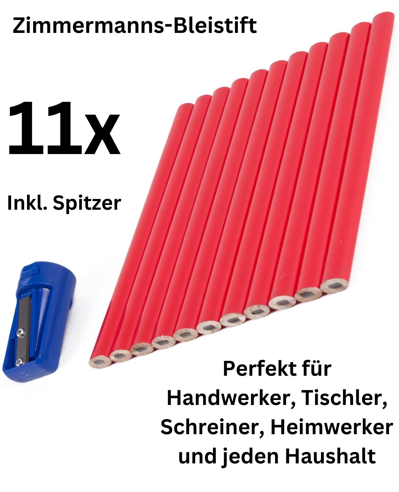 Zimmermannsbleistift Zimmermann Bleistift Anspitzer Spitzmaschine 12 tlg Set