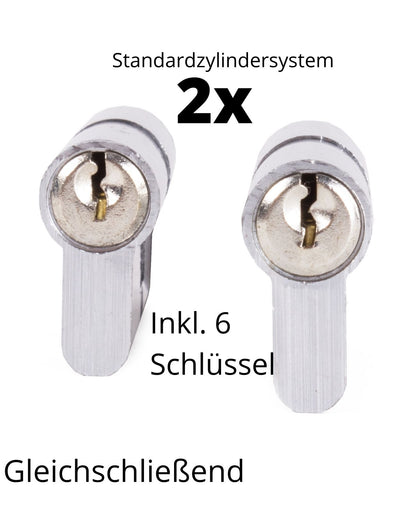 2x Schließzylinder Zylinderschloss Einbauschloss Gleichschliessend 60mm