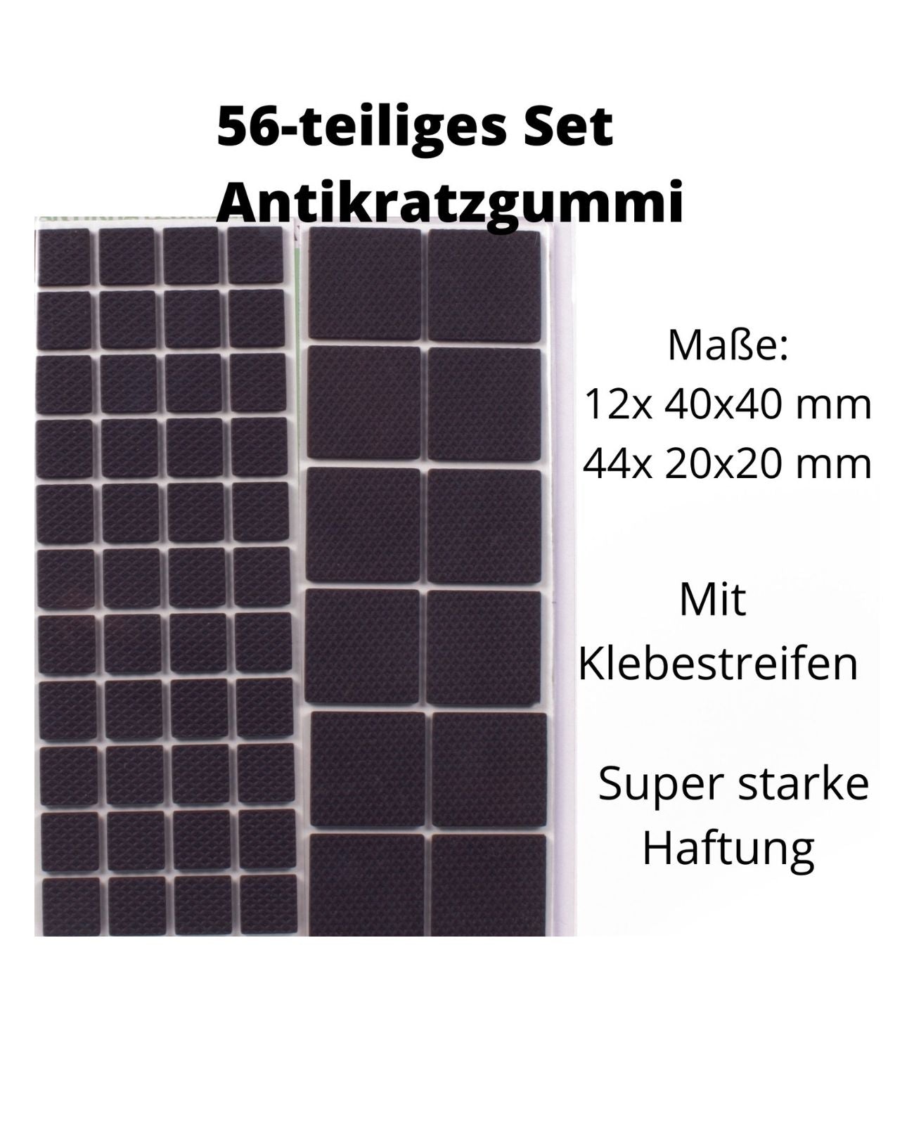 Anti Kratz Gummigleiter Stuhl Tisch Füße Selbstklebend mit Klebestreifen 56 tlg