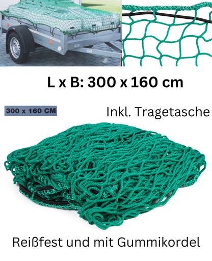 Anhängernetz Ladungssicherung Transportnetz reißfest PKW 300 x 160 cm