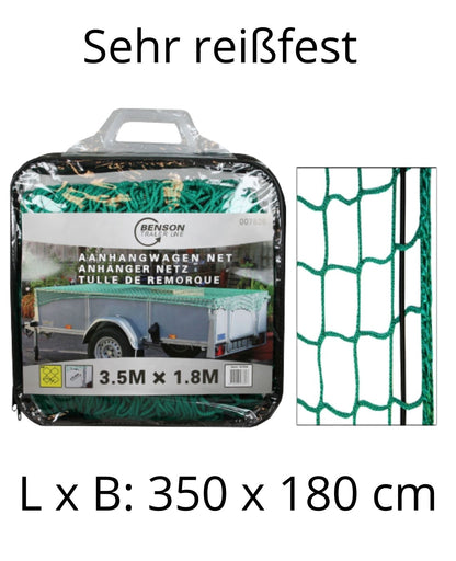 Anhängernetz mit Randverstärkung Ladungssicherung reißfest 350 x 180 cm