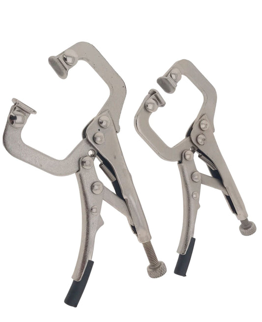 Griffzange Gripzange Feststellzange Set Mini stufenlos C Form Schweißerzange 2x