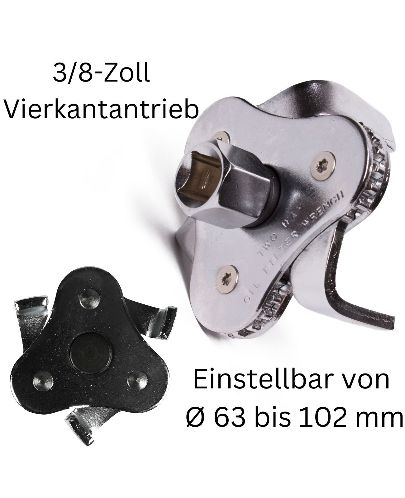 Ölfilterspinne Ölfilterschlüssel Ölfilterkralle 3 armig 63 bis 102 mm Werkzeug