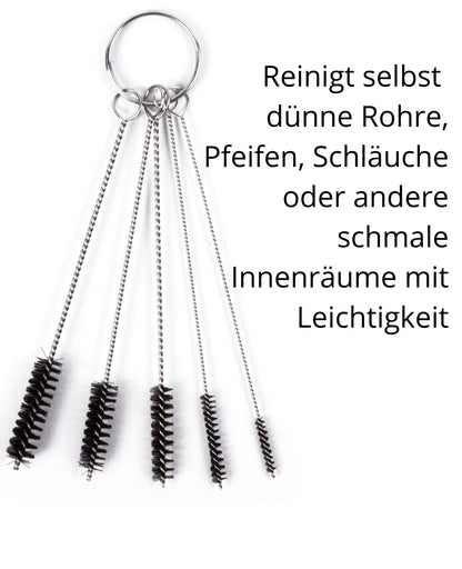 Pfeifenreiniger Düsenbürst Rohrbürste Rohrreiniger Rundbürste 2-7mm Nylon 5 tlg