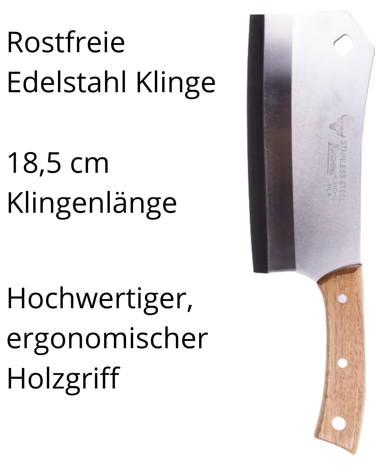 Hackbeil Edelstahl Kochmesser Küchenmesser mit Pakkawood Griff