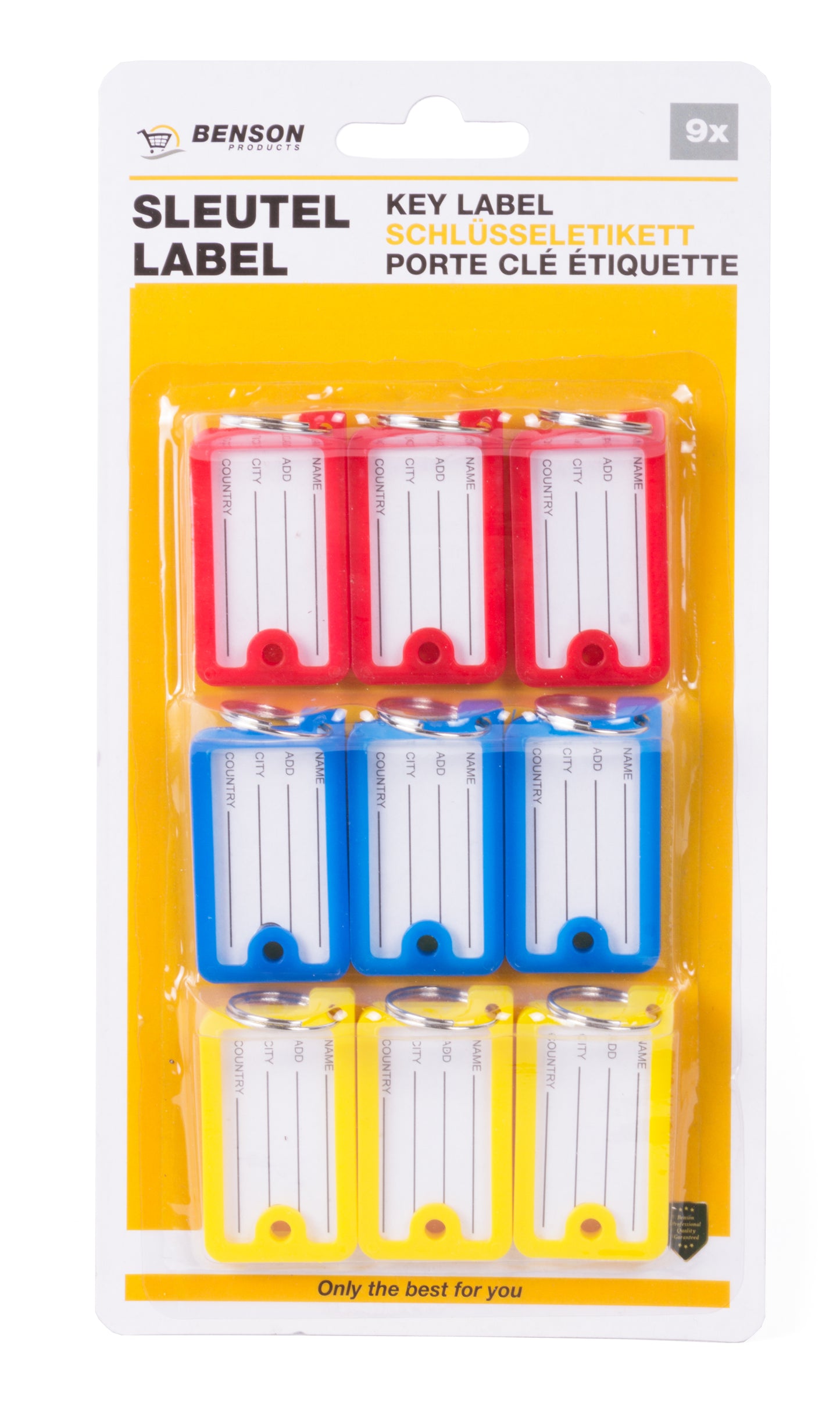 Schlüsselschilder Schlüsselanhänger zum Beschriften mit Schlüsselring 9 Stück