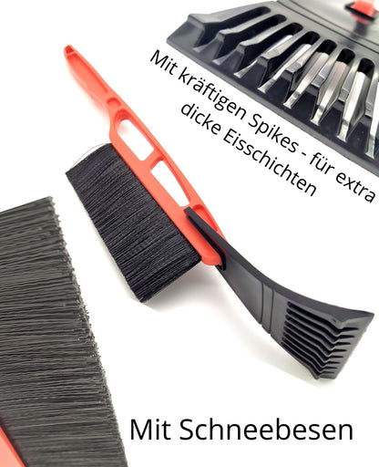Eiskratzer Schneebürste Schnee Besen Feger Scheibenkratzer DELUXE 55cm+ 9 Spikes
