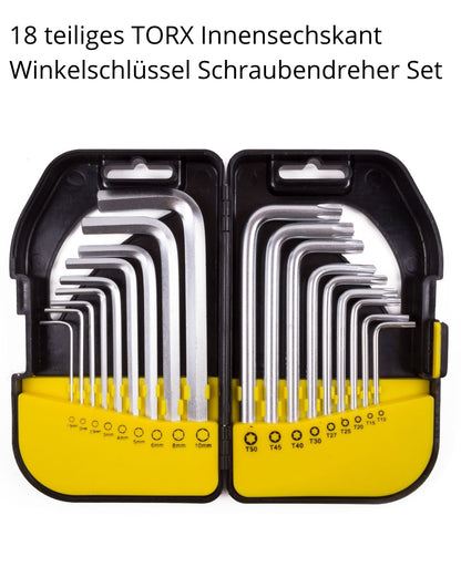 Innensechskant Set + Innenstern Winkelschraubendreher 18tlg.