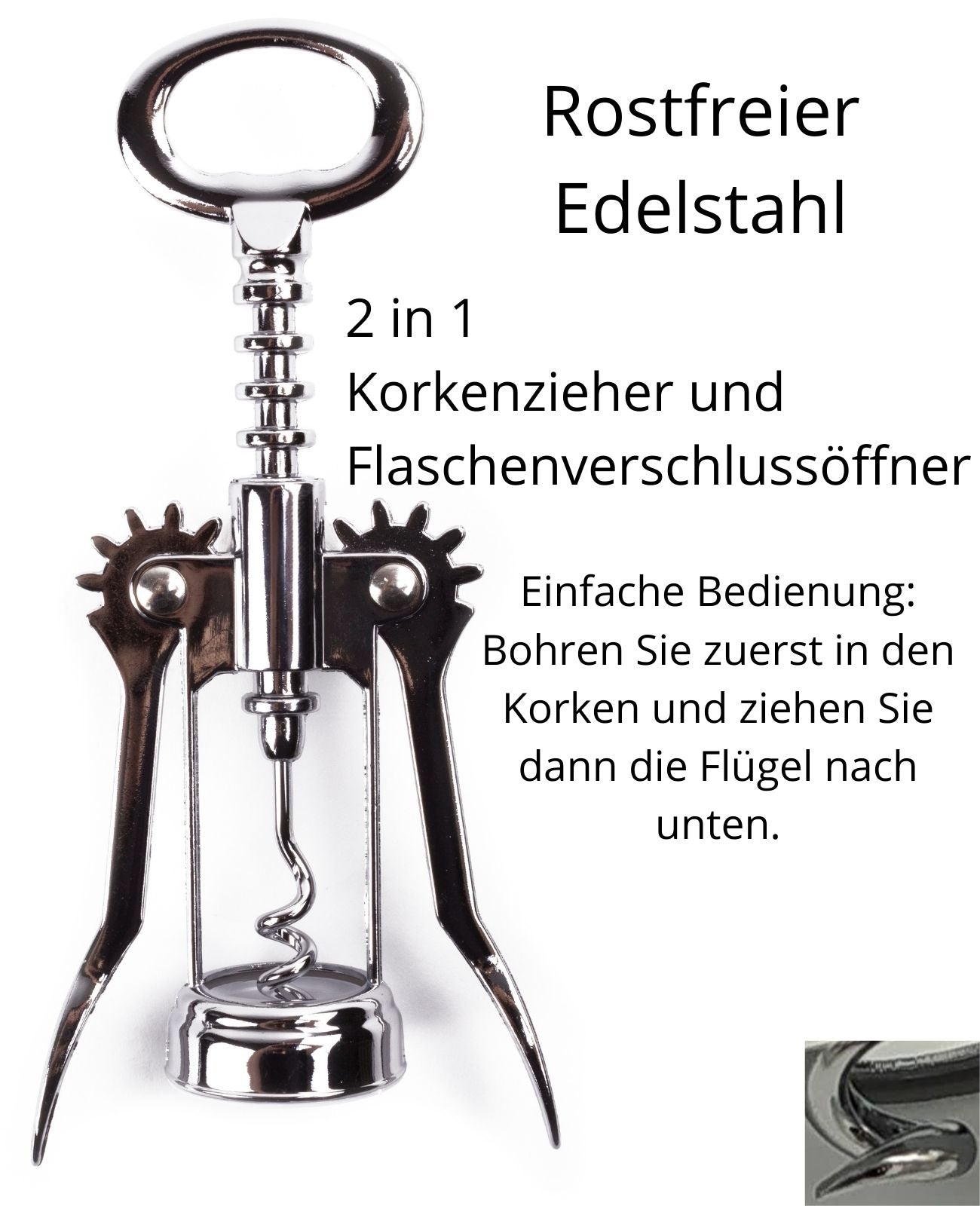 Korkenzieher Korkenheber Flaschenöffner Wein Sekt Flaschen Korken Öffner