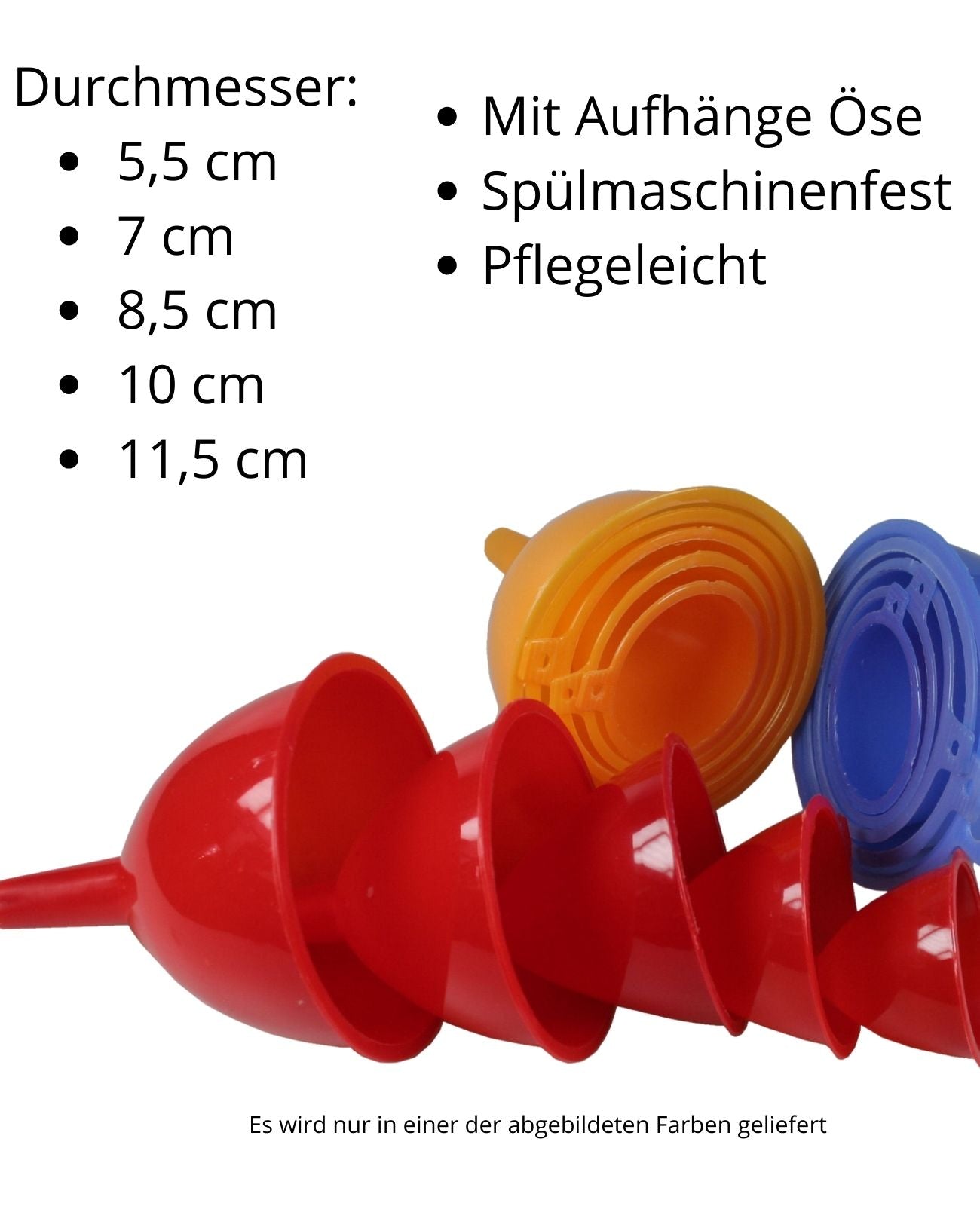 Küchentrichter Satz Trichter Einfüll Küchen Hilfe Allzweck Universal 5 Teilig