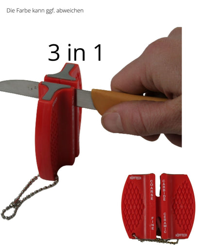 Messerschärfer Messerschleifer Schärfgerät Schärfblock Grob und fein 3 in 1