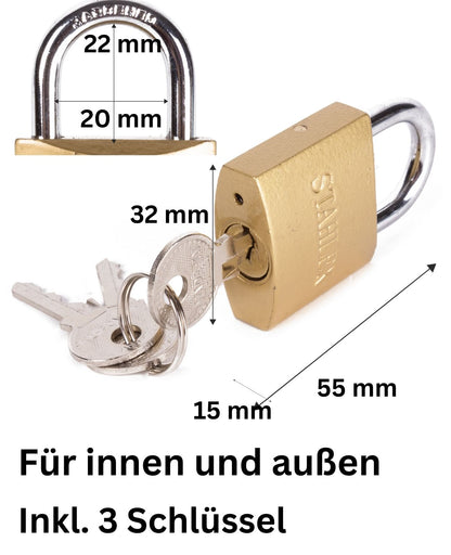 Vorhängeschloss Kofferschloss Gepäckschloss Bügelschloss Messing