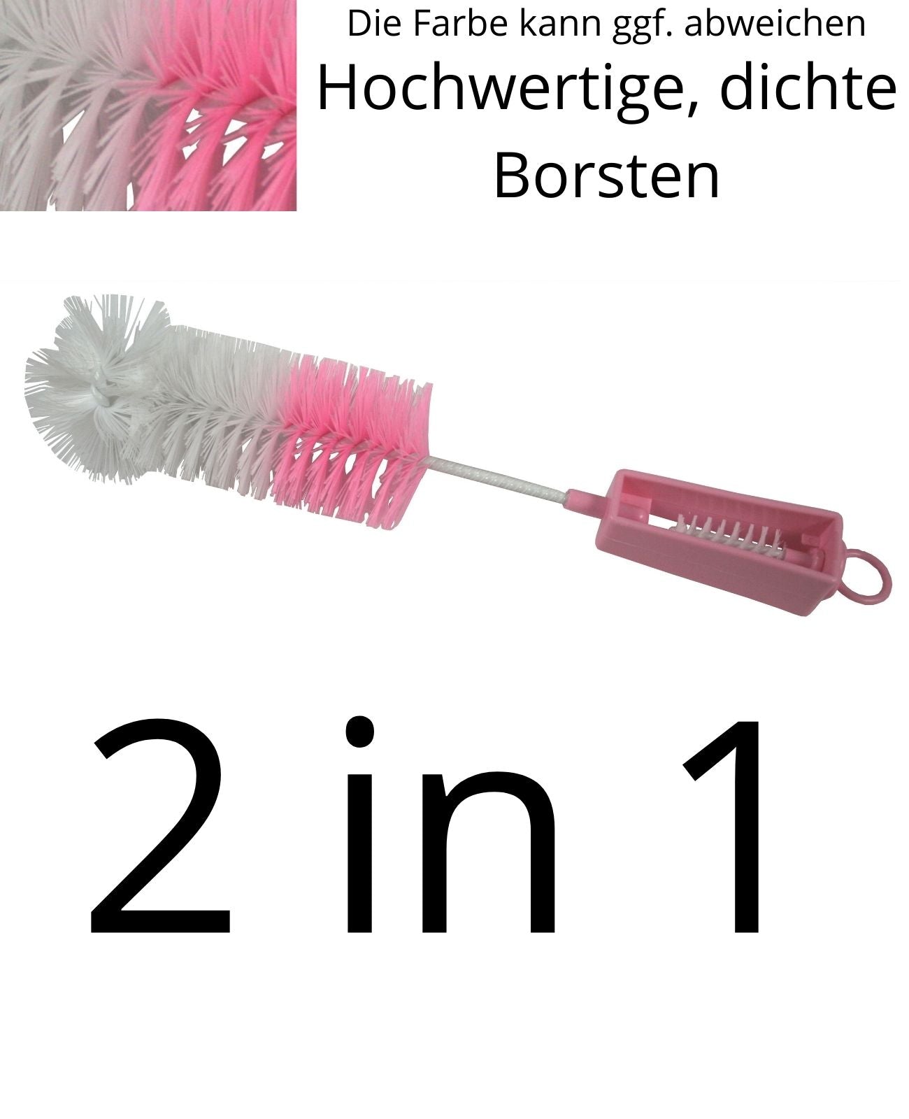 2 in 1 Baby Flaschenbürste Flaschenreiniger Reinigungsbürste Spülbürste Babyflasche