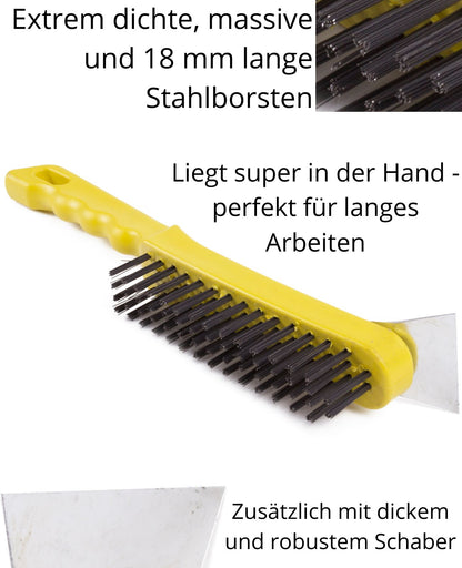 Stahlbürste Grillbürste Drahtbürste Bürste Reiniger +massiver Schaber