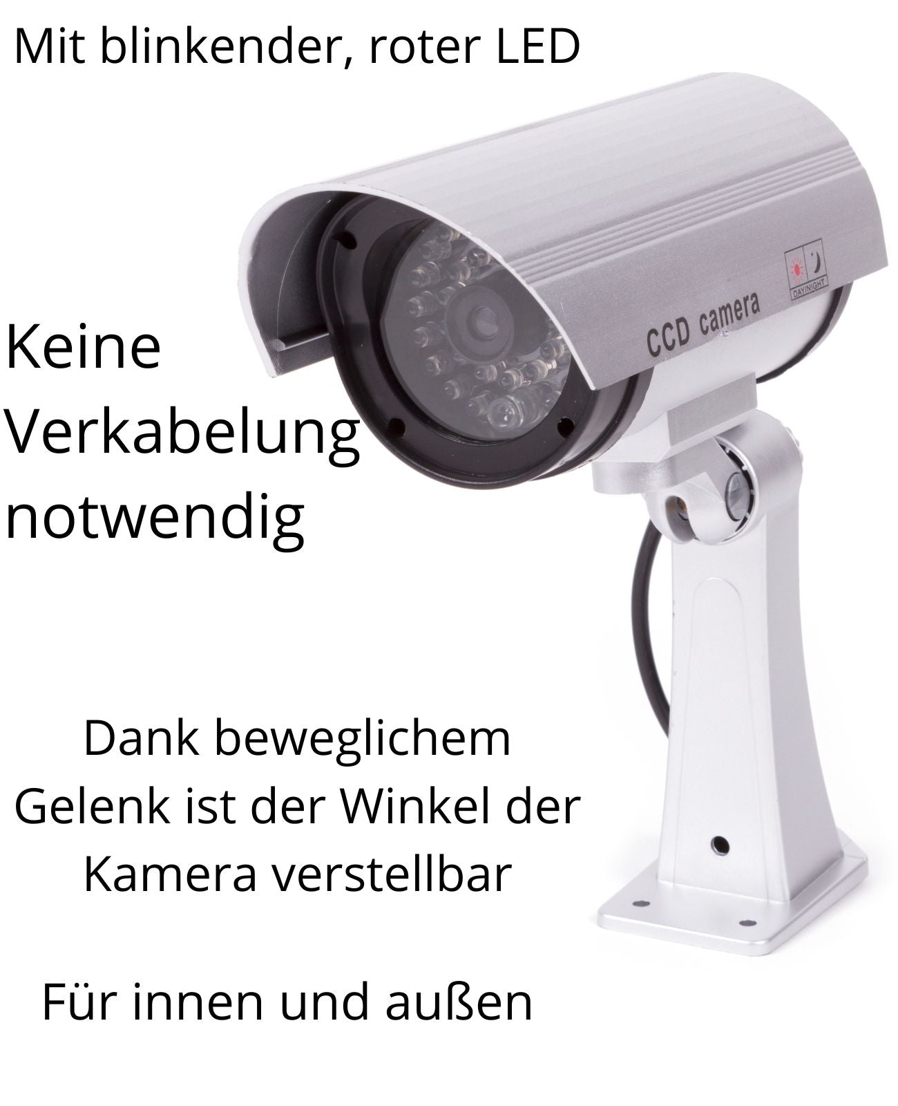 Kamera Dummy rot LED Attrappe inkl Montagematerial Video Überwachungs
