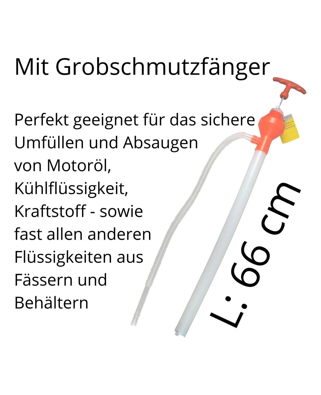 Umfüllpumpe Transferpumpe Benzin Diesel Kraftstoffpumpe 66 cm Absaug Pumpe
