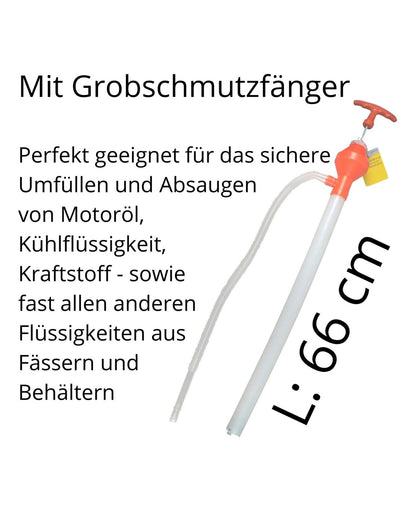 Umfüllpumpe Transferpumpe Benzin Diesel Kraftstoffpumpe 66 cm Absaug Pumpe